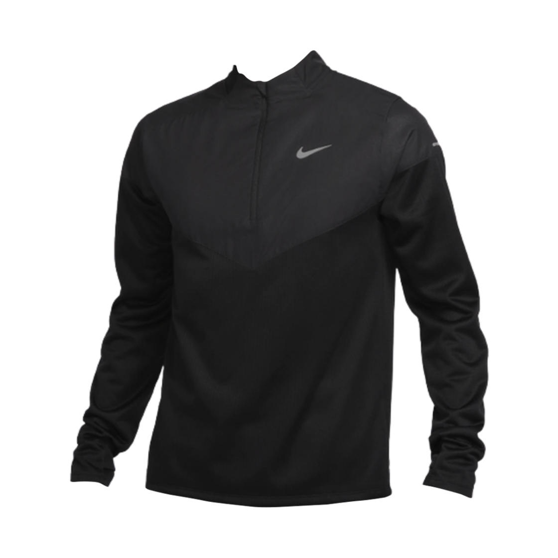 나이키 스피어 엘리먼트 써마핏 발수 소재 하프 집 러닝 탑 블랙 - 아시아(Nike Sphere Element Therma-Fit Water-Resistant Half Zip Running Top Black - Asia)