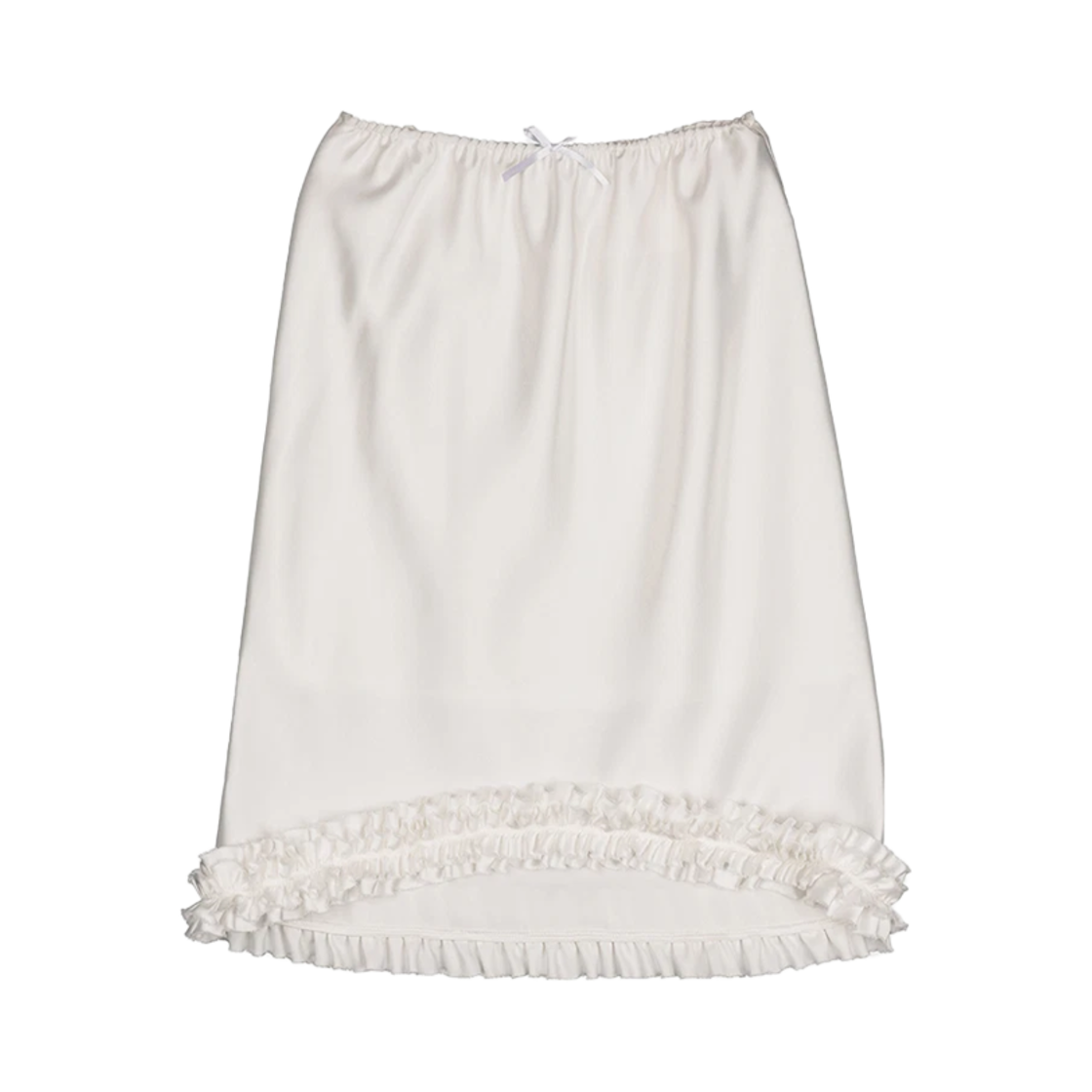 P0000DJA Dared Double Frilled Curve Skirt White - 대표 이미지 #1