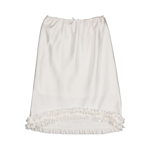 P0000DJA Dared Double Frilled Curve Skirt White