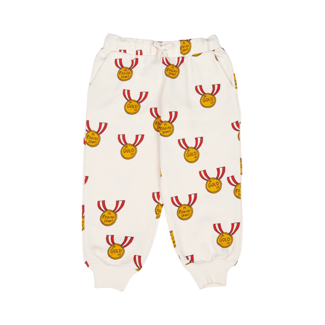 (키즈) 미니 로디니 메달 AOP 스웨트팬츠 그레이((Kids) Mini Rodini Medals AOP Sweatpants Grey)