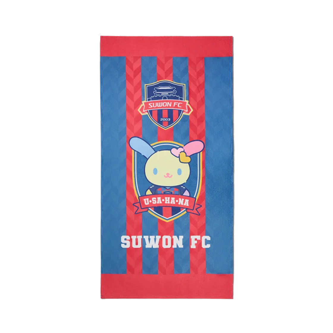 K 리그 x 산리오 캐릭터즈 2025 비치 타월 우사하나 수원 FC 블루 레드(K League x Sanrio Characters 2025 Beach Towel U*SA*HA*NA Suwon FC Blue Red)
