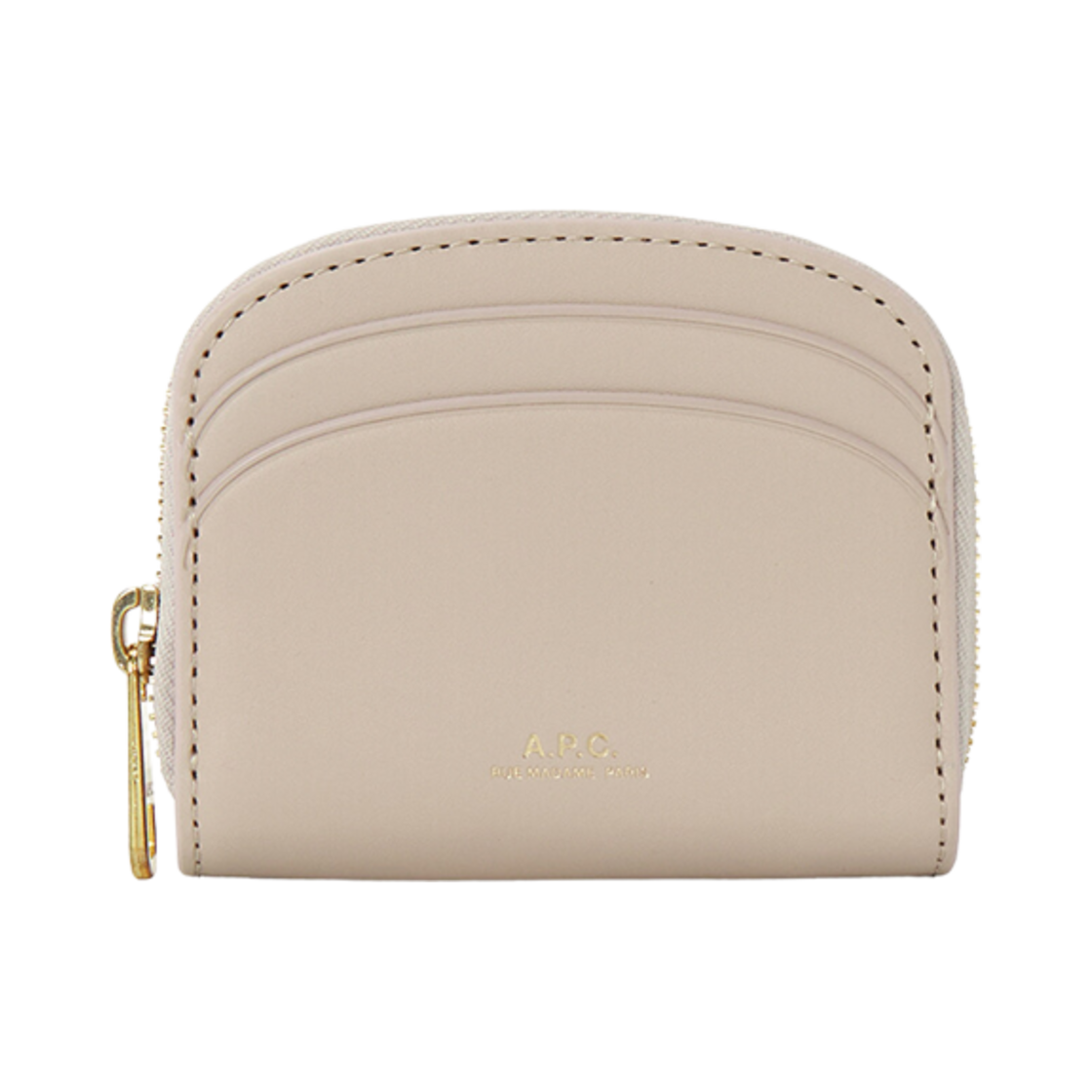 PXAWV-F63437-LAL A.P.C. Demi-Lune Mini Compact Wallet Moon Grey