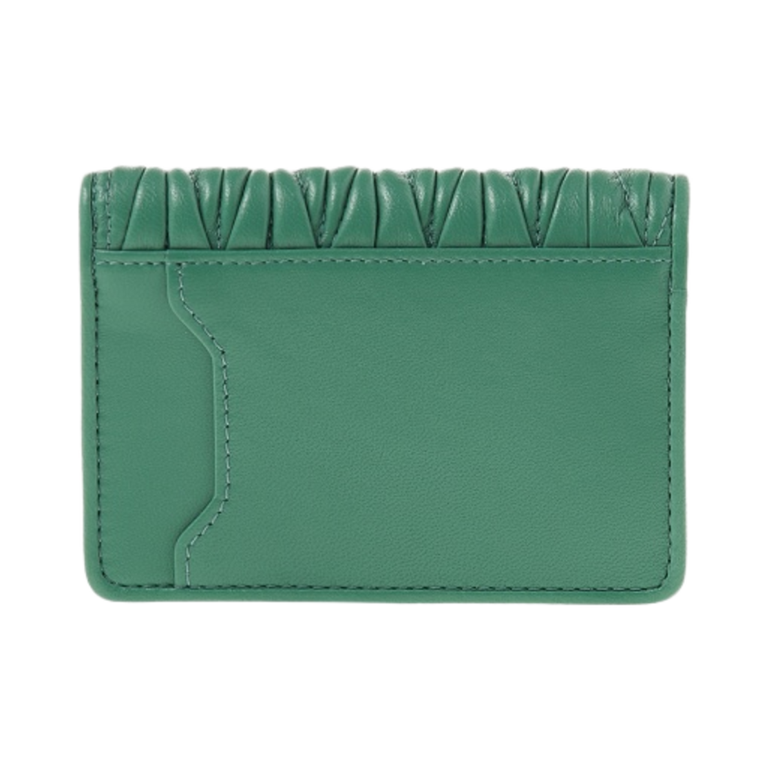 미우 미우 마테라쎄 나파 레더 카드 반지갑 세이지 그린(Miu Miu Matelasse Nappa Leather Card Holder Sage Green) - 3