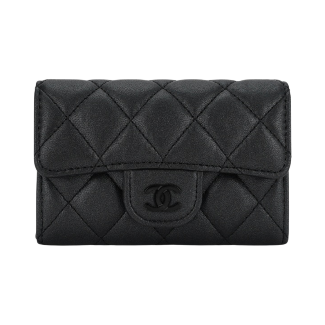 샤넬 클래식 카드 홀더 펄리 램스킨 & 블랙 메탈 블랙(Chanel Classic Card Holder Pearly Lambskin & Black) - 1