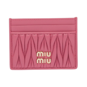 Miu Miu Matelasse Nappa Leather Card Holder Begonia Pink