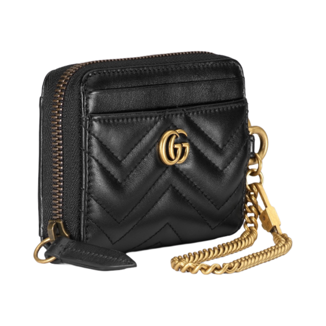 구찌 GG 마몽 카드 케이스 지갑 블랙 레더(Gucci GG Marmont Card Case Wallet Black Leather) - 2