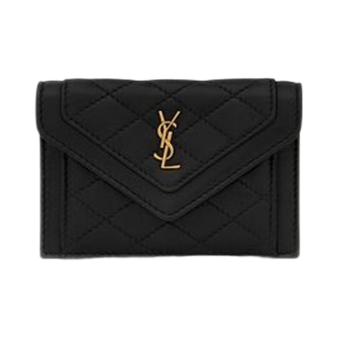 생로랑 가비 플랩 카드 케이스 퀼티드 램스킨 블랙(Saint Laurent Gaby Flap Card Case in Quilted Lambskin Black) - 1