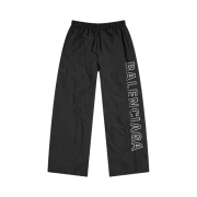 Balenciaga Logo Wide Track Pants Black