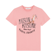 (W) Maison Kitsune Oly Palais Royal Rose Classic T-Shirt Bubble Gum Pink