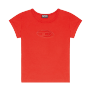 (W) Diesel T-Angie Peekaboo Logo T-Shirt Cherry Red