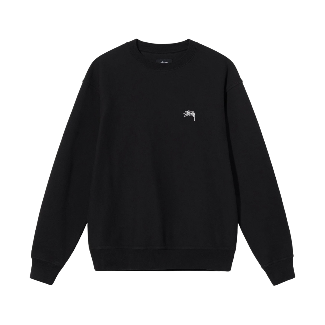 스투시 오버다이드 스탁 로고 크루넥 블랙(Stussy Overdyed Stock Logo Crew Black) - 1