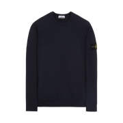 Stone Island 62420 Brushed Cotton Fleece Garment Dyed Crewneck Sweatshirt Navy Blue - 23FW