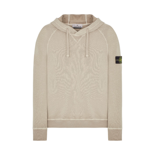 Stone Island 62160 Malfile Fleece Garment Dyed Hooded Sweatshirt Dove Grey - 23SS