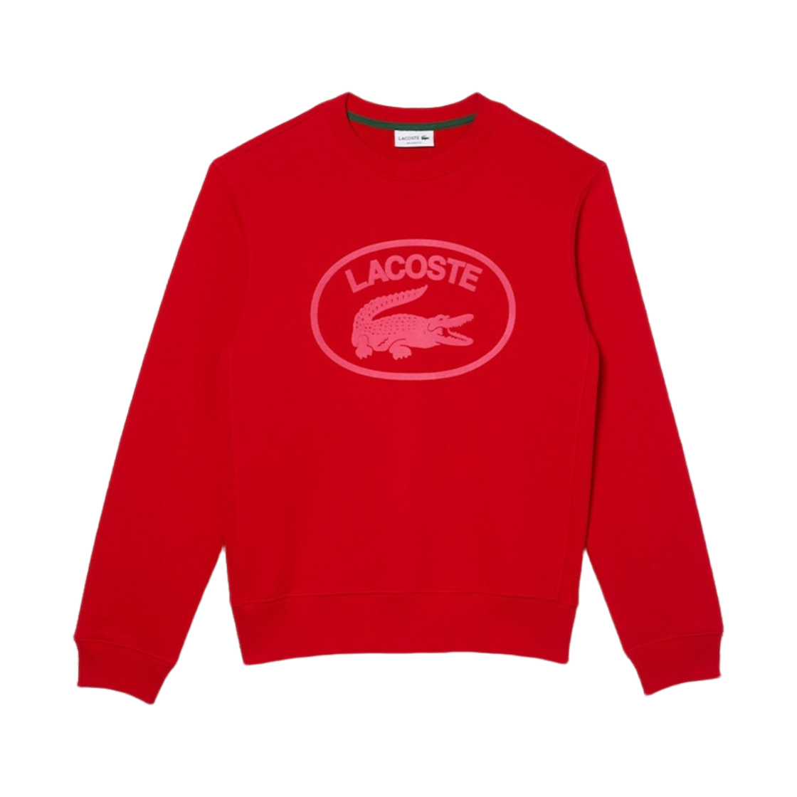 라코스테 빅 크록 크루넥 스웨트셔츠 레드 핑크(Lacoste Big Croc Crewneck Sweatshirt Red Pink) - 1