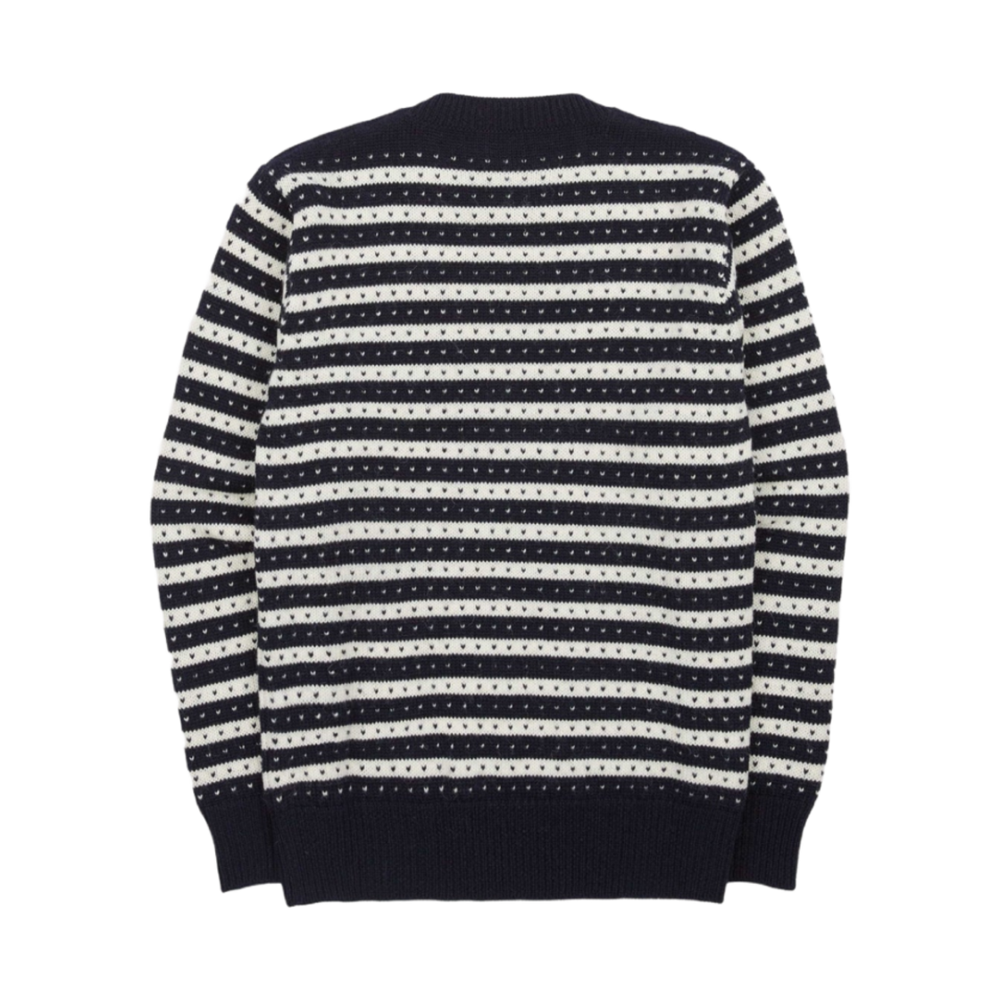 드레익스 노르웨지안 스트라이프 버드아이 울 알파카 크루넥 점퍼 화이트 네이비(Drake's Norwegian Striped Birdseye Wool Alpaca Crew Neck Jumper White Navy) - 2