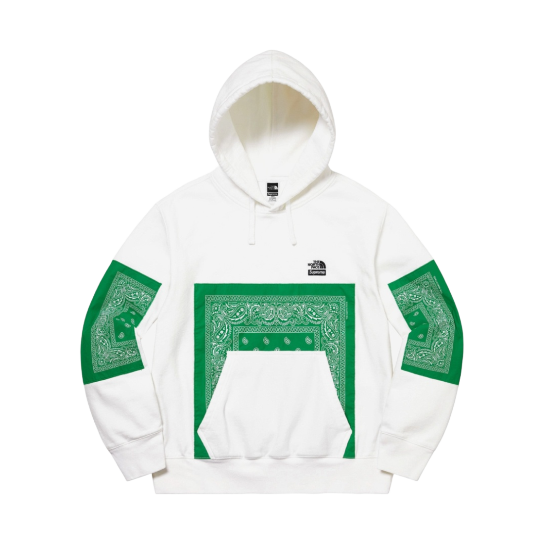 슈프림 x 노스페이스 반다나 후드 스웨트셔츠 화이트 - 22SS