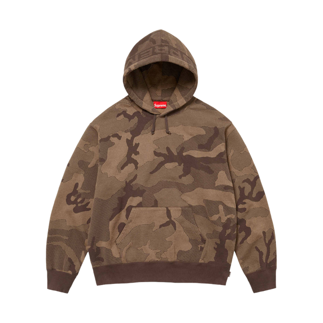 슈프림 자카드 스트라이프 후드 스웨트셔츠 브라운 카모 - 24SS