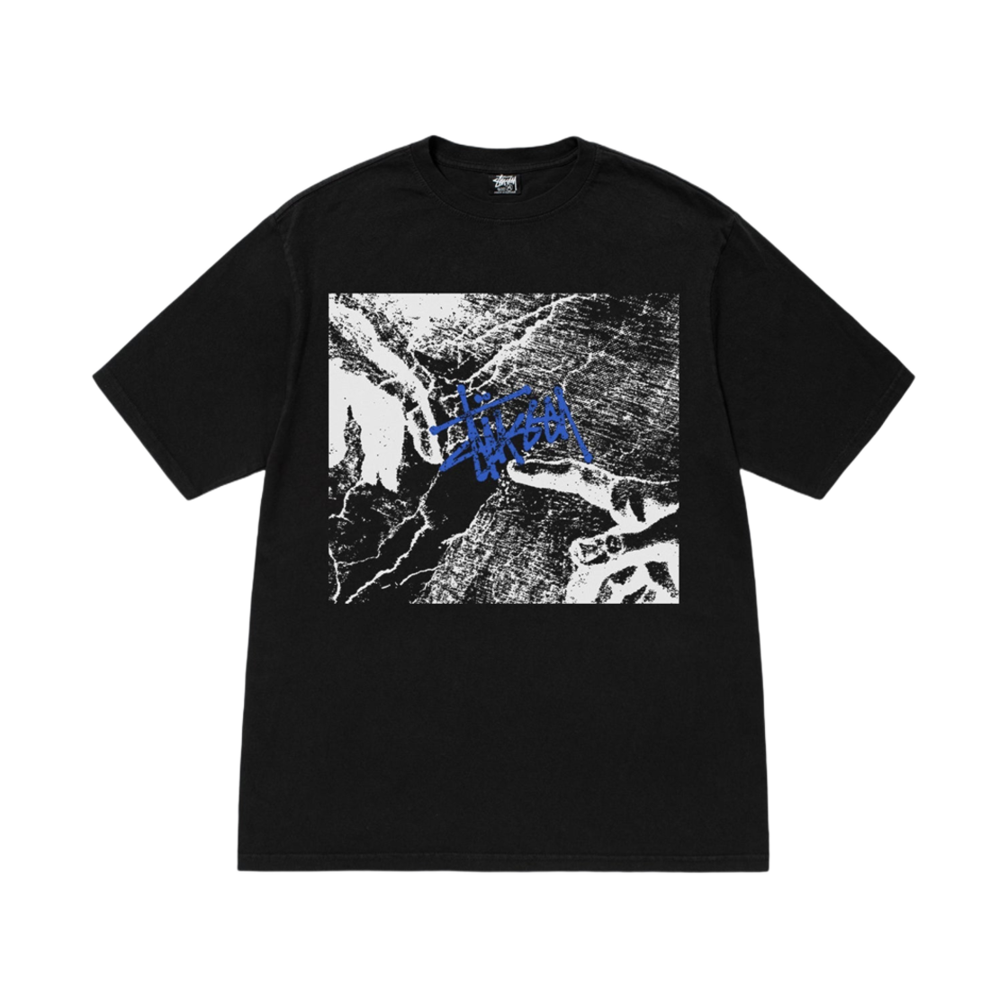 스투시 크리에이션 티셔츠 피그먼트 다이드 블랙