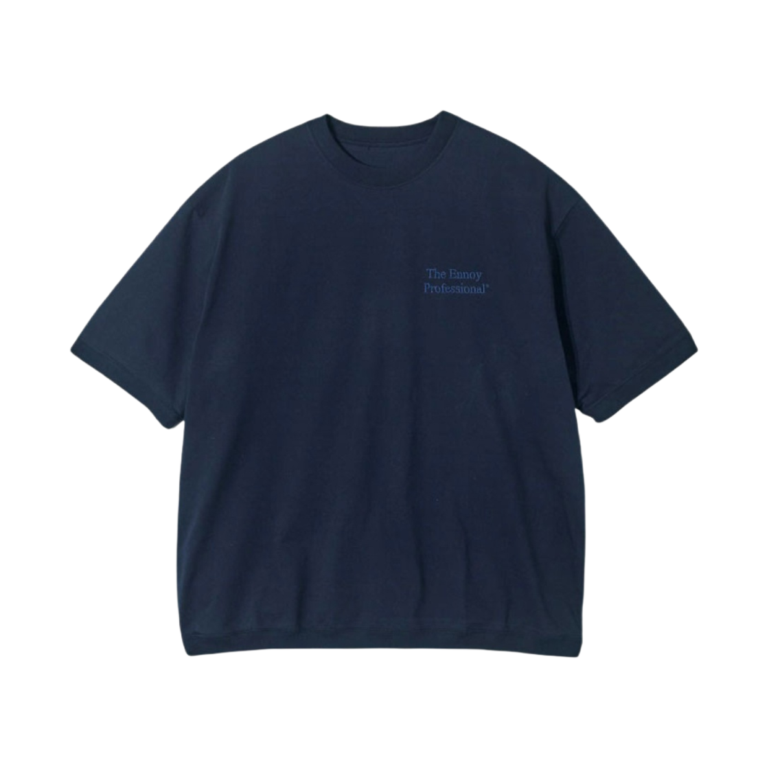 엔노이 숏슬리브 헴 립 티셔츠 네이비(Ennoy Short Sleeve Hem Rib T-Shirt Navy)