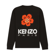 Kenzo Boke Flower Embroidered Long Sleeve T-Shirt Black
