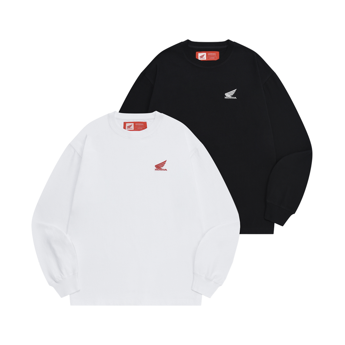 혼다 2Pack 오리지널 윙 로고 롱슬리브 화이트/블랙(Honda 2Pack Original Wing Logo Long Sleeve White / Black)