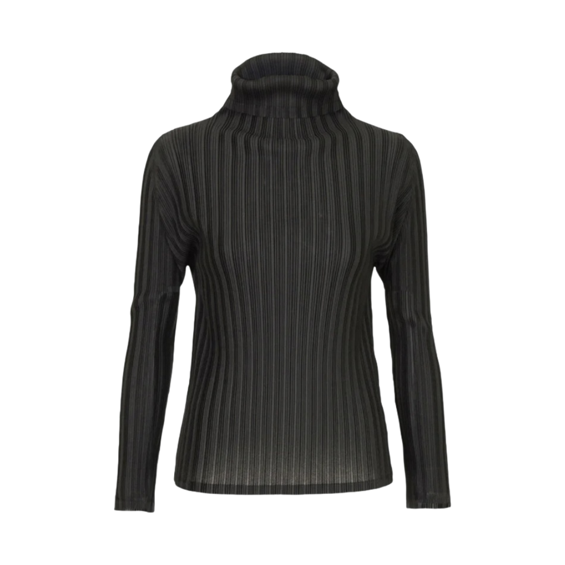 (W) 플리츠 플리즈 이세이 미야케 립 플리츠 베이직 탑 블랙((W) Pleats Please Issey Miyake Rib Pleats Basics Top Black)