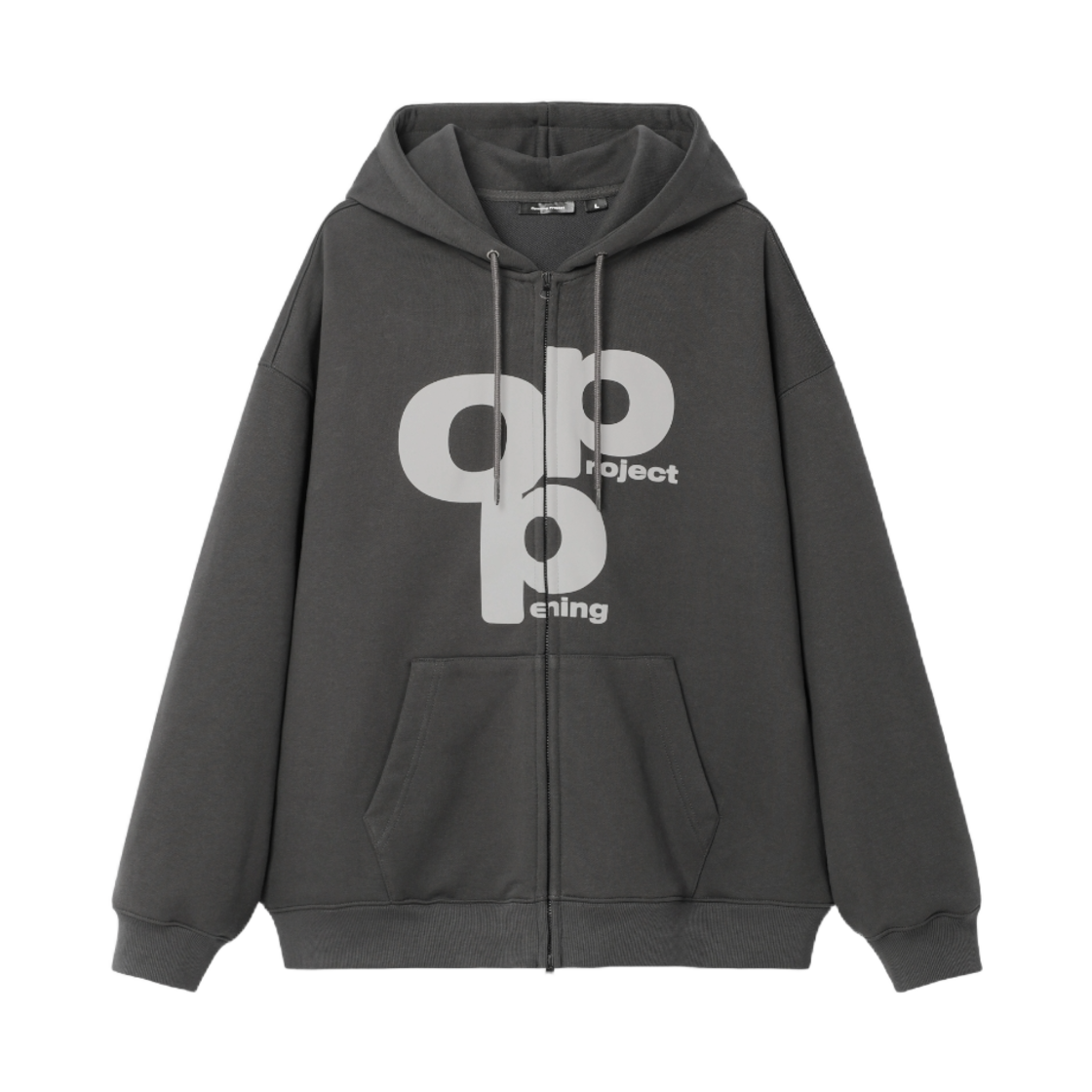 OP251UHZ02CC00 Opening Project OPP Logo Hoodie Zip-up Charcoal