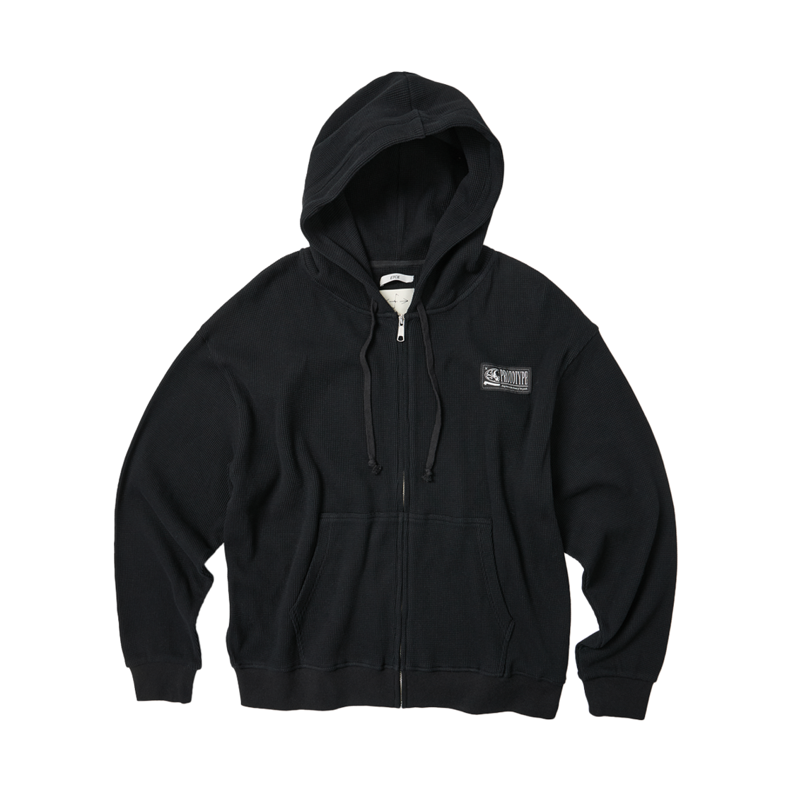 [트리플적립] 이티씨이 프로토타입 와플 후드 집업 블랙([트리플적립] ETCE Prototype Waffle Hoodie Zip Up Black)