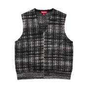 Supreme Speckled Zip Up Sweater Vest Black - 25SS