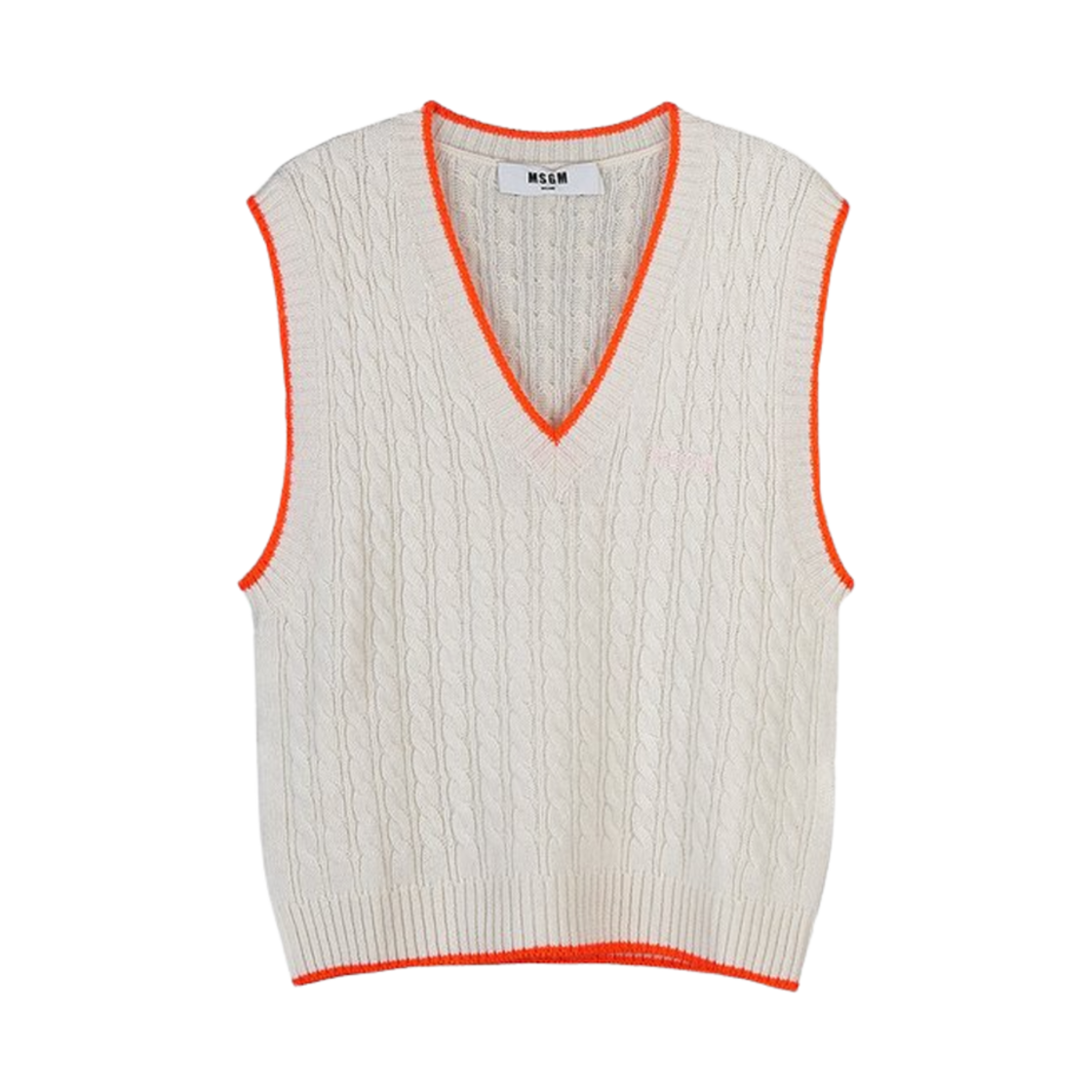 (W) 엠에스지엠 로고 울 니트 베스트 아이보리((W) MSGM Logo Wool Knit Vest Ivory) - 1