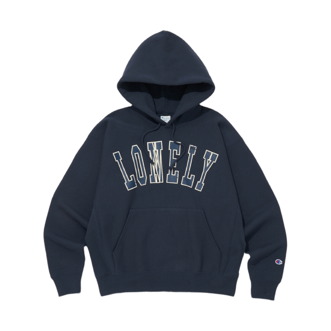챔피온 x 노앙 리버스 위브 론리 러블리 후드 다크 네이비(Champion x NOHANT Reverse Weave Lonely Lovely Hoodie Dark Navy)