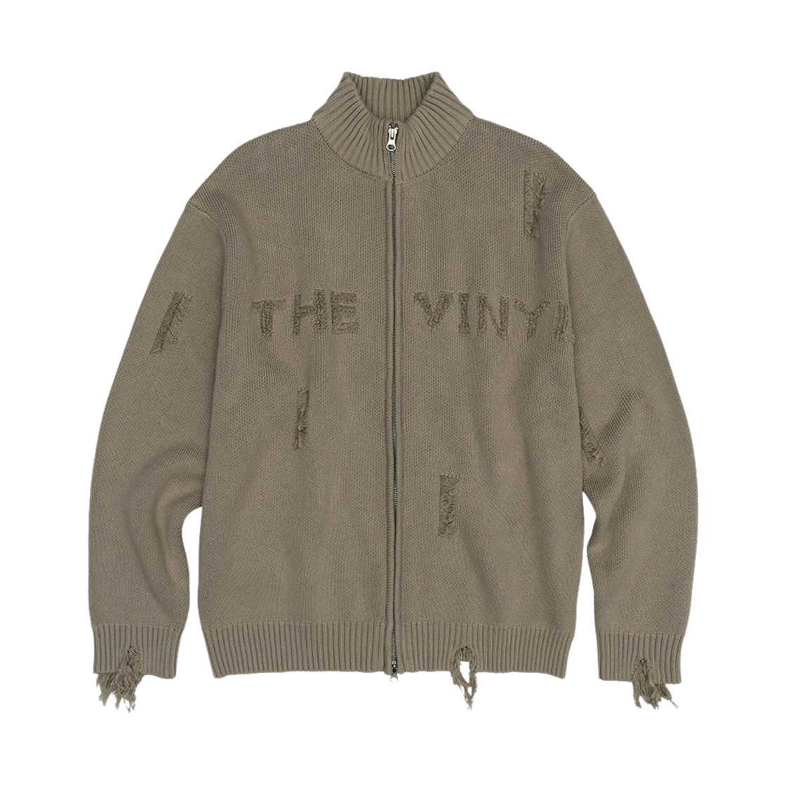 더바이닐하우스 그런지 집업 가디건 베이지