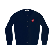 (W) Play Comme des Garcons Red Heart Knit Cardigan Navy