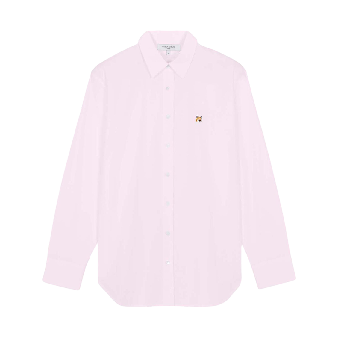 (W) 메종 키츠네 폭스 헤드 자수 클래식 셔츠 라이트 핑크((W) Maison Kitsune Fox Head Embroidery Classic Shirt Light Pink) - 1