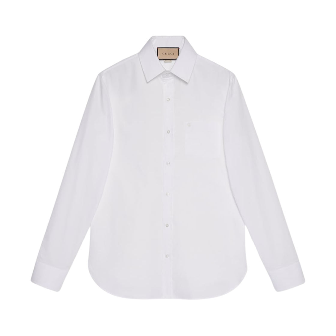 699554-ZAJOM-9000 Gucci Cotton Shirt with Double G Embroidery White