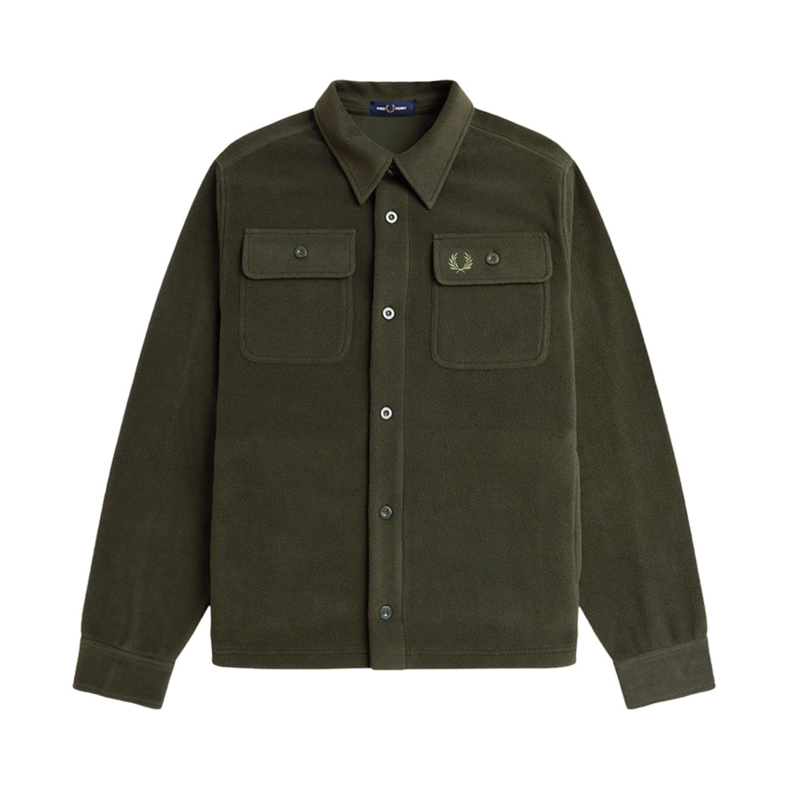AFPM2438724-601 Fred Perry Fleece Overshirt Hunting Green