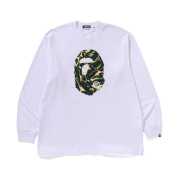 BAPE Marbling Camo Ape Head Relaxed Fit L/S T-Shirt White