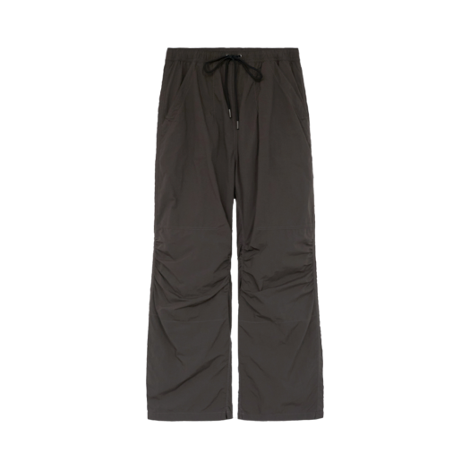 HM5TPT7901C0 Polyteru Human Index Unisex Nylon Shirring Flared Pants Brown
