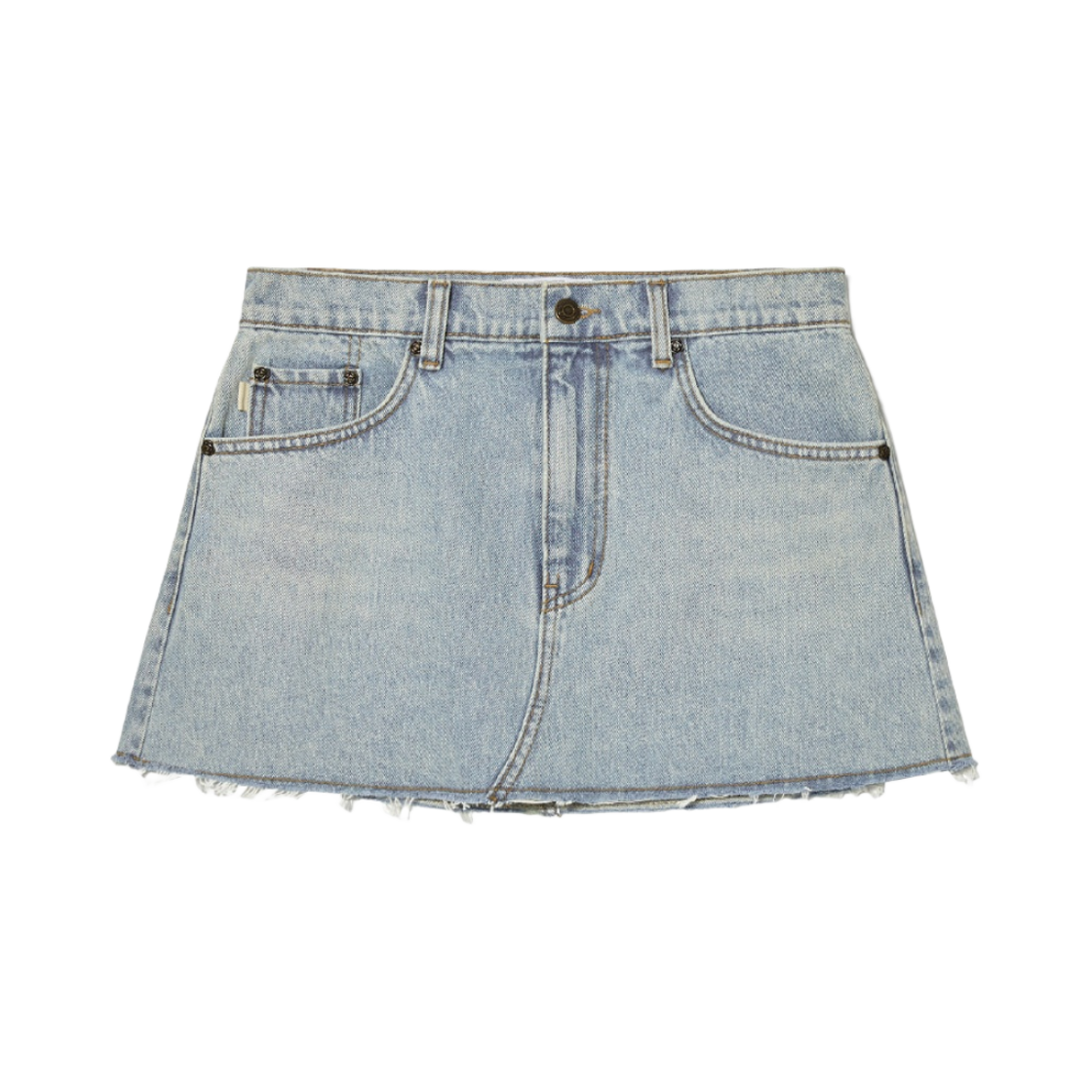 (W) 글로니 91 미드라이즈 데님 스커트 라이트 블루