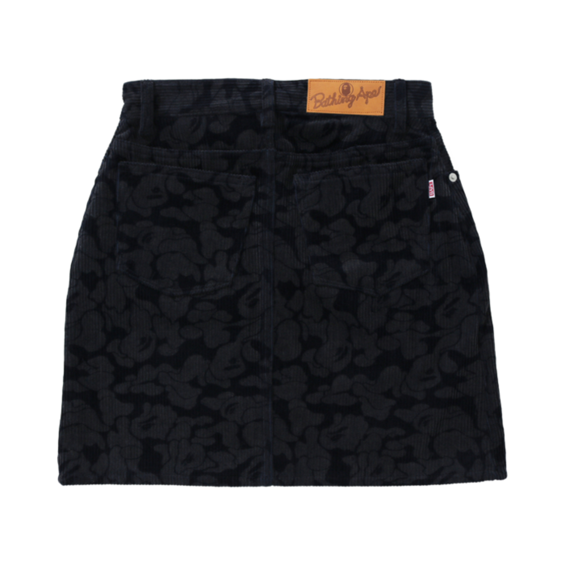 (W) 베이프 솔리드 카모 코듀로이 스커트 네이비 블루((W) BAPE Solid Camo Corduroy Skirt Navy Blue) - 2