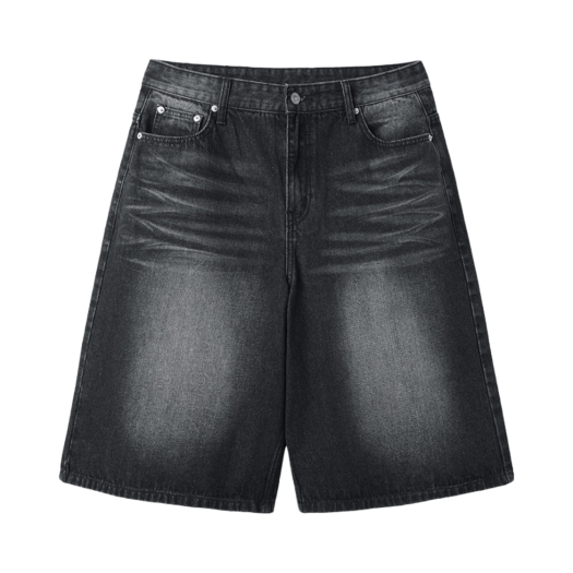 OYBES1BO001BK OY Wide Bermuda Denim Shorts Black