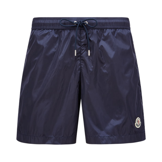 K1-091-2C00016-5985M-612 Moncler Logo Patch Swim Shorts Navy Blue - 25SS