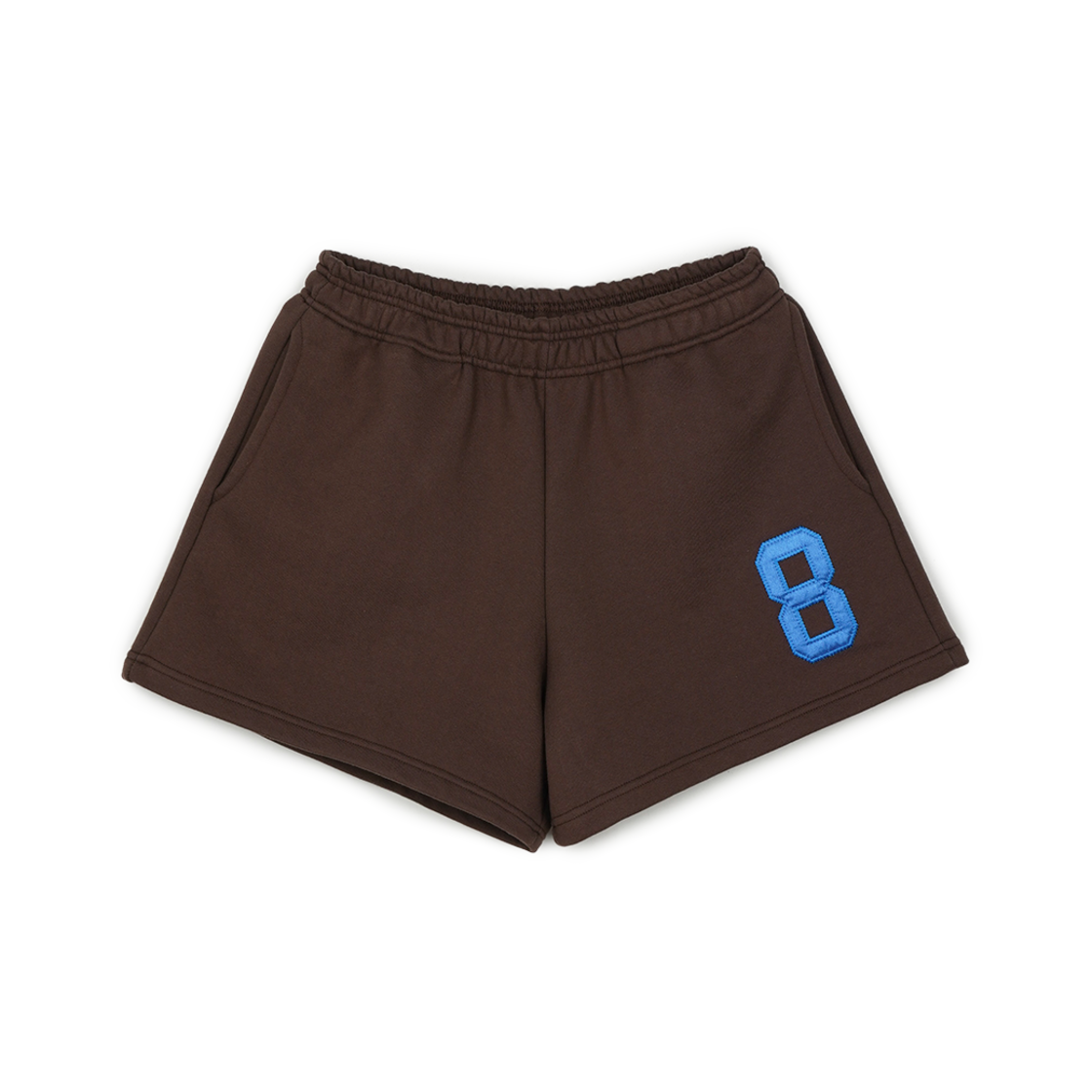 P0000BAR Greenbutter NO.8 Applique Sweat Shorts Brown