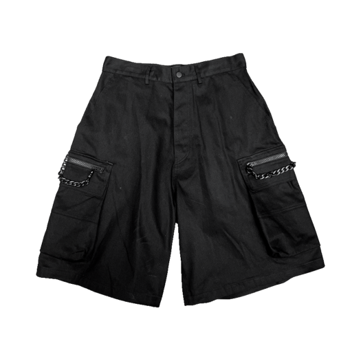 25SSUMCBSBK Undermycar 25SS Bold Chain Big Cargo Shorts Black