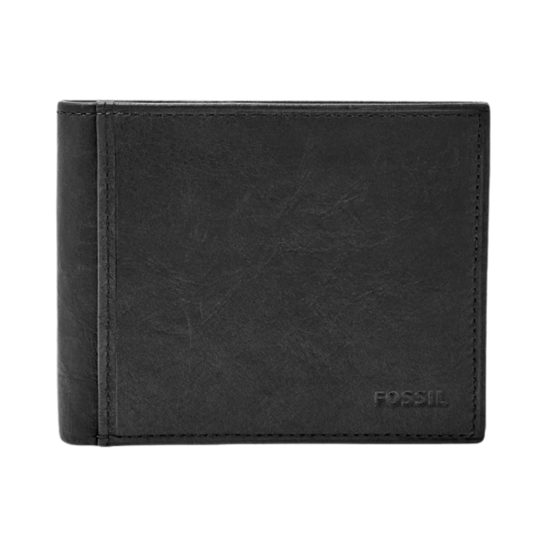 ML3784001 Fossil Ingram Leather RFID Bifold with Flip ID Wallet Black