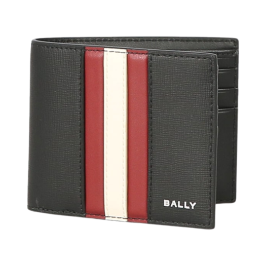 Bally Ribbon Leather Bi-Fold Wallet Black