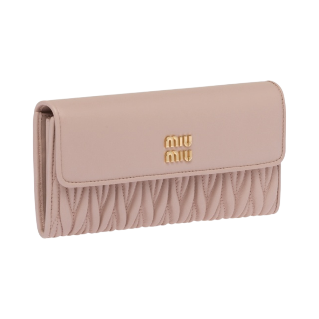 미우 미우 마테라쎄 나파 가죽 라지 지갑 워터 릴리(Miu Miu Matelasse Nappa Leather Large Wallet Water Lily) - 2