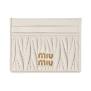 Miu Miu Matelasse Nappa Leather Card Holder White