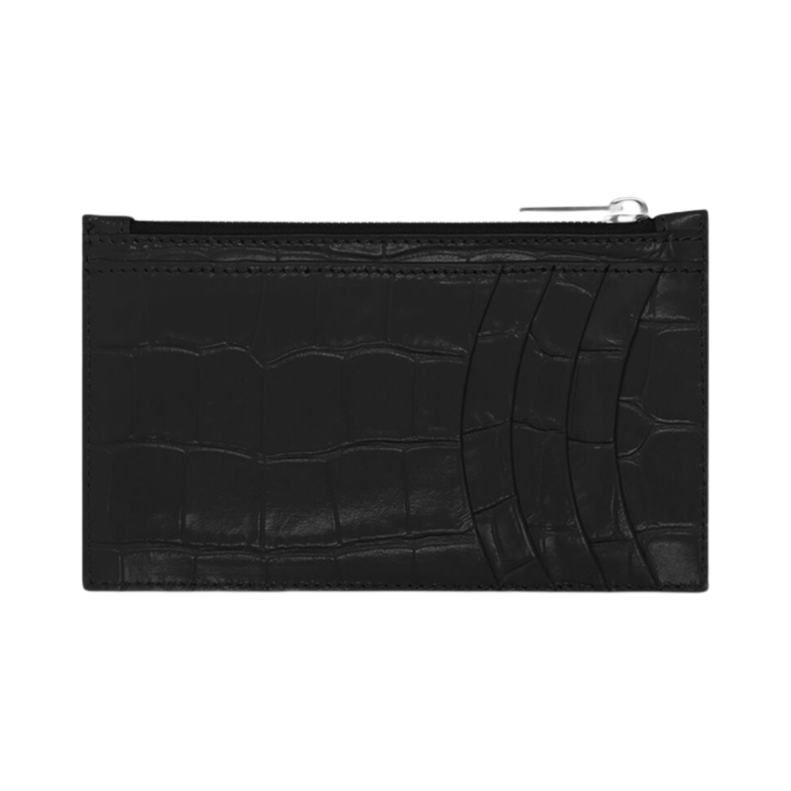 발렌시아가 크로커다일 엠보스 카프스킨 아워글래스 롱 코인 카드 홀더 블랙(Balenciaga Hourglass Long Coin and Card Holder in Crocodile Embossed Calfskin Black) - 2