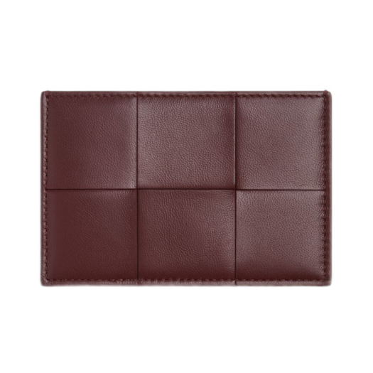 Bottega Veneta Cassette Credit Card Case Madder Brown Rosewood